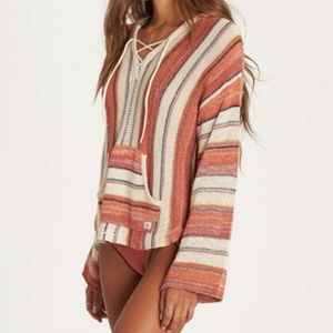 Baja Beach 2 Sweater Lace-up Neck Flared Sleeves size Small